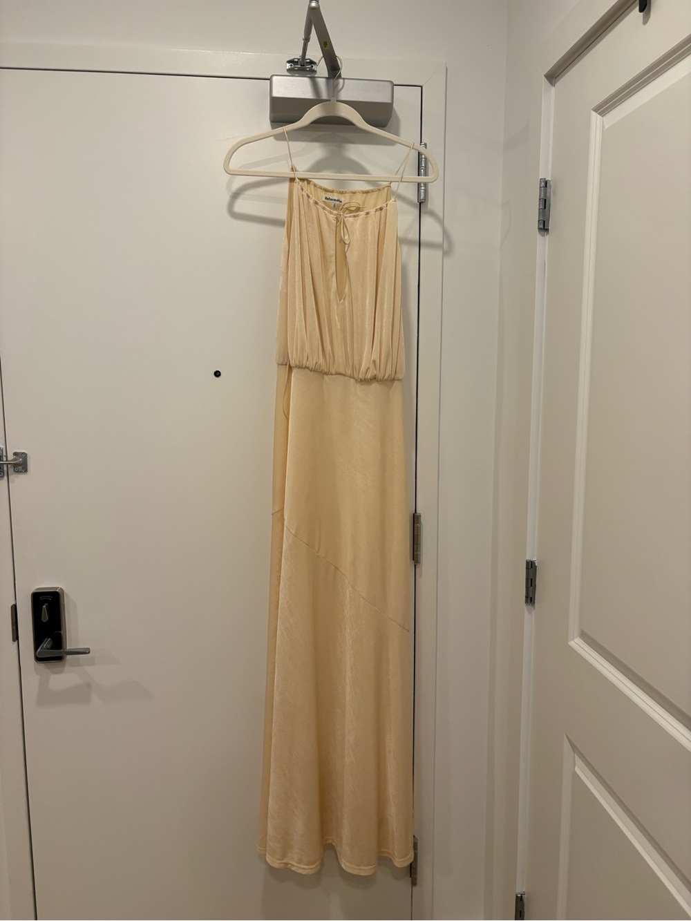 Reformation Ivory Cream Maxi Dress with Blouson Top - Picture 4 of 7